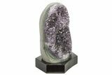 Deep Purple Amethyst Geode With Wood Base - Uruguay #275683-1